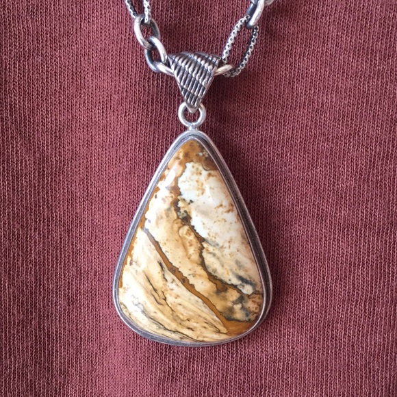 Jewelry - 🍂🍁🍂 STERLING SILVER JASPER PENDANT !!🍂🍁🍂